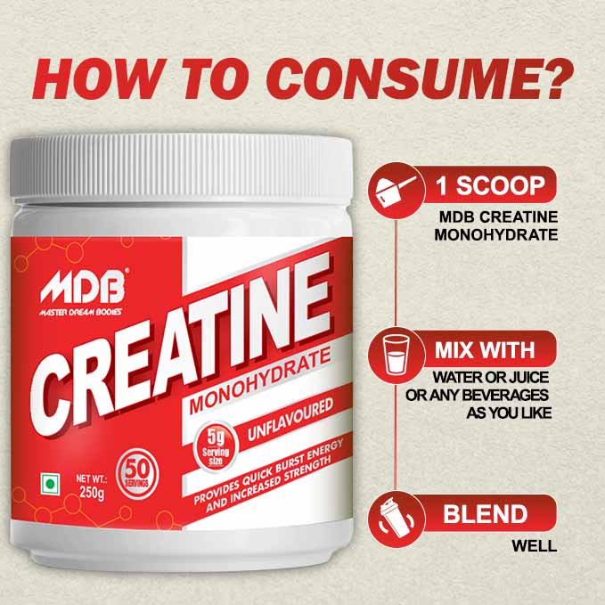 MDB Creatine 250g (Unflavoured) - How to Consume