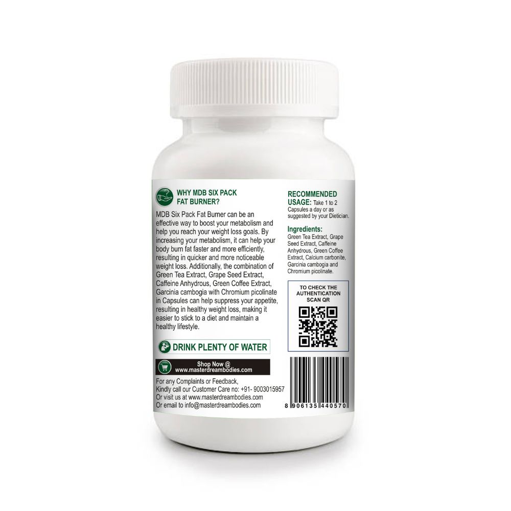 MDB Six Pack Fat Burner Master Dream Bodies Back